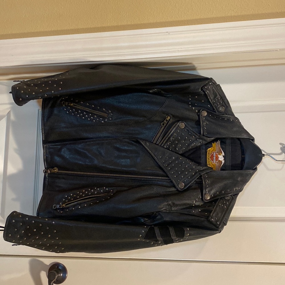 Ladies Size Small Leather Harley Davidson Coat